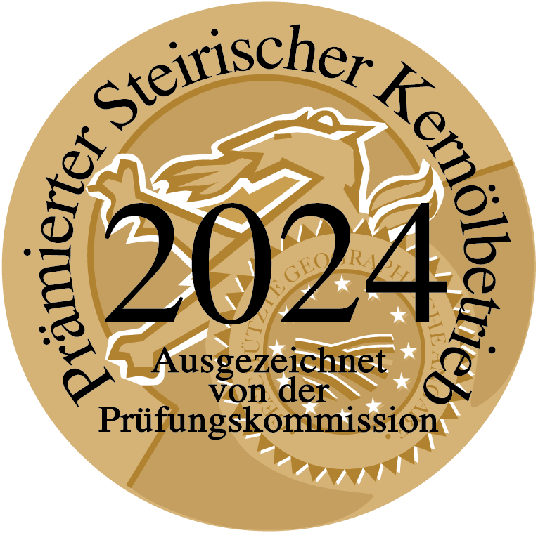 Goldplakette Landesprämierung Steirisches Kürbiskernöl g.g.A. 2024