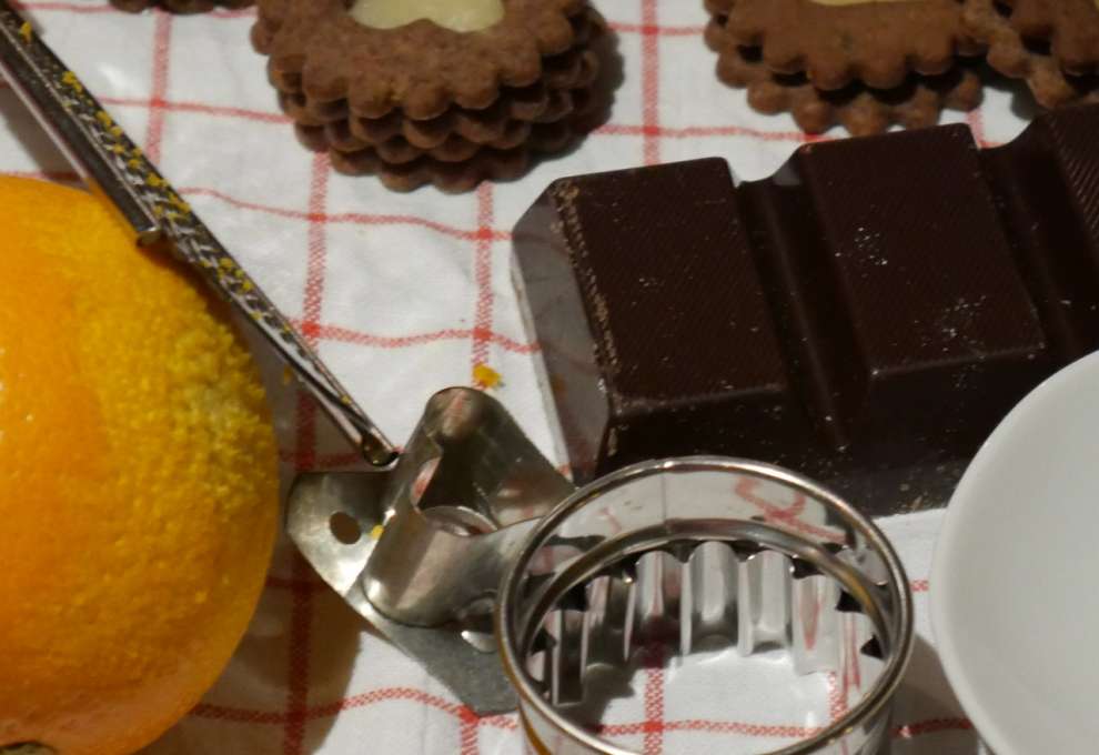 Orangen-Schokoladen-Kekse mit Marzipan selber machen