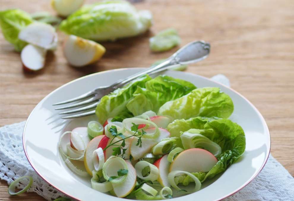 Porree-Apfel-Salat